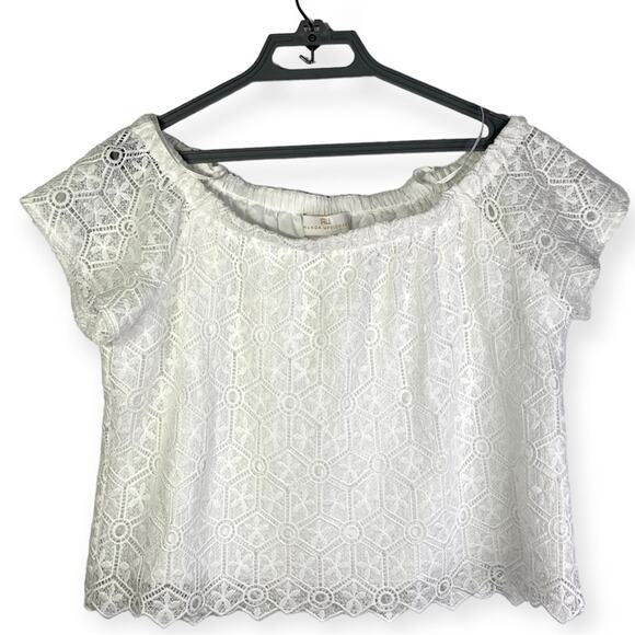 Amanda Uprichard Firenze Lace Off-the-Shoulder Top White color women’s sz medium - Picture 2 of 7